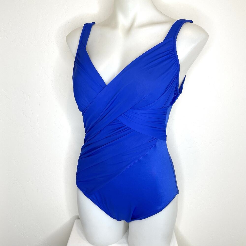 Miraclesuit Rock Solid Revele Slimming One Piece Swimsuit 8 Royal Blue